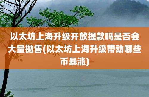 以太坊上海升级开放提款吗是否会大量抛售(以太坊上海升级带动哪些币暴涨)