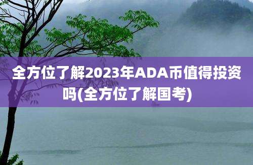 全方位了解2023年ADA币值得投资吗(全方位了解国考)