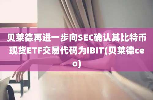 贝莱德再进一步向SEC确认其比特币现货ETF交易代码为IBIT(贝莱德ceo)