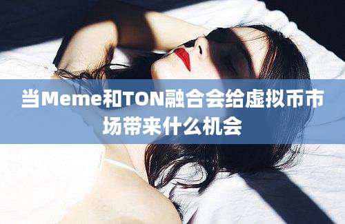 当Meme和TON融合会给虚拟币市场带来什么机会