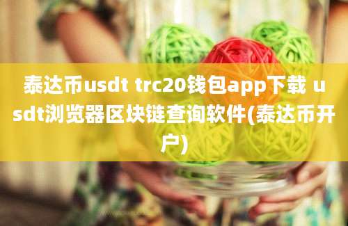 泰达币usdt trc20钱包app下载 usdt浏览器区块链查询软件(泰达币开户)