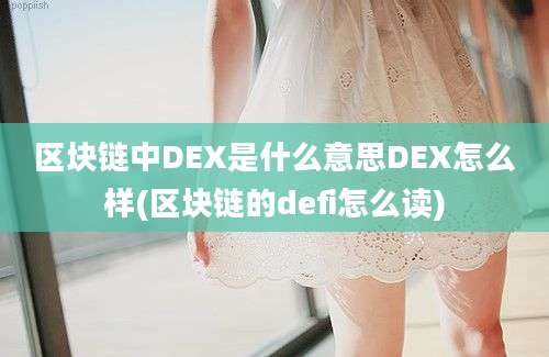 区块链中DEX是什么意思DEX怎么样(区块链的defi怎么读)