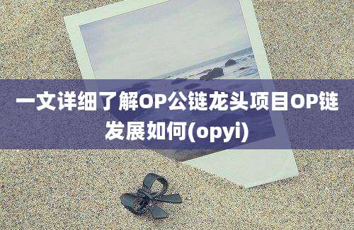 一文详细了解OP公链龙头项目OP链发展如何(opyi)