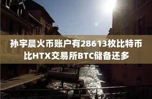 孙宇晨火币账户有28613枚比特币比HTX交易所BTC储备还多