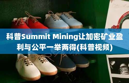 科普Summit Mining让加密矿业盈利与公平一举两得(科普视频)