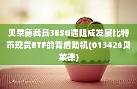 贝莱德裁员3ESG遇阻成发展比特币现货ETF的背后动机(013426贝莱德)