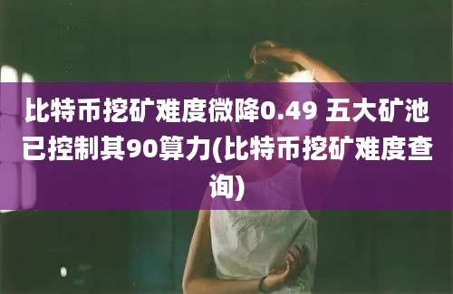 比特币挖矿难度微降0.49 五大矿池已控制其90算力(比特币挖矿难度查询)