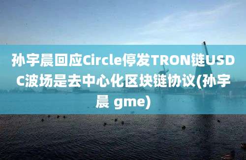 孙宇晨回应Circle停发TRON链USDC波场是去中心化区块链协议(孙宇晨 gme)