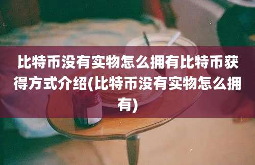 比特币没有实物怎么拥有比特币获得方式介绍(比特币没有实物怎么拥有)