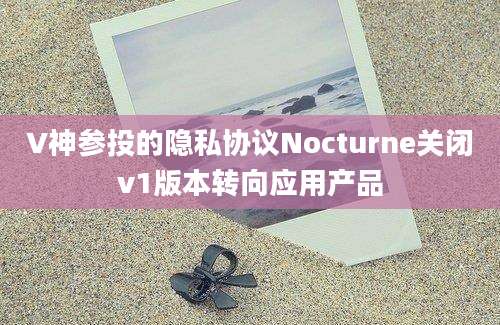 V神参投的隐私协议Nocturne关闭v1版本转向应用产品