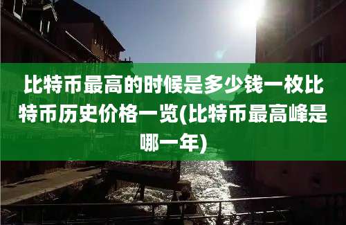 比特币最高的时候是多少钱一枚比特币历史价格一览(比特币最高峰是哪一年)