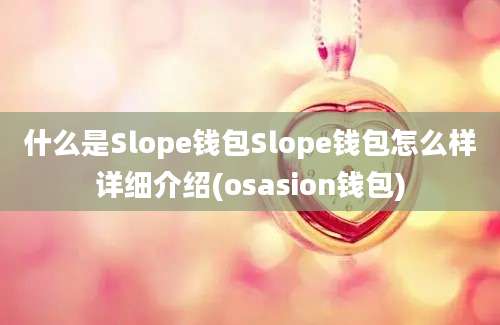 什么是Slope钱包Slope钱包怎么样详细介绍(osasion钱包)