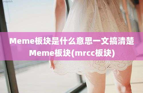 Meme板块是什么意思一文搞清楚Meme板块(mrcc板块)