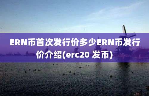 ERN币首次发行价多少ERN币发行价介绍(erc20 发币)