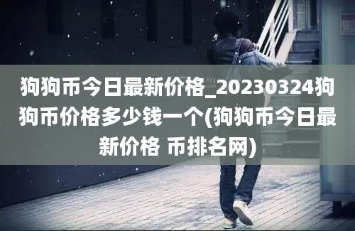 狗狗币今日最新价格_20230324狗狗币价格多少钱一个(狗狗币今日最新价格 币排名网)