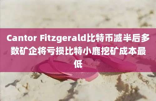 Cantor Fitzgerald比特币减半后多数矿企将亏损比特小鹿挖矿成本最低