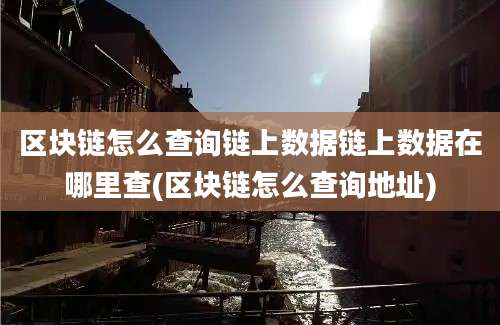 区块链怎么查询链上数据链上数据在哪里查(区块链怎么查询地址)