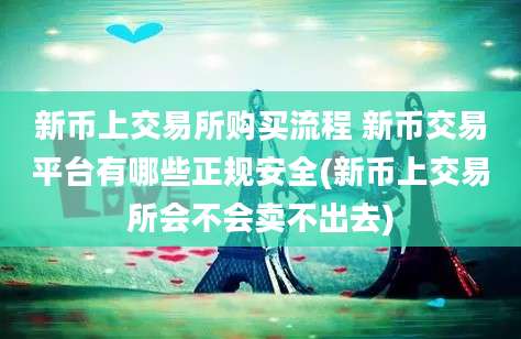 新币上交易所购买流程 新币交易平台有哪些正规安全(新币上交易所会不会卖不出去)