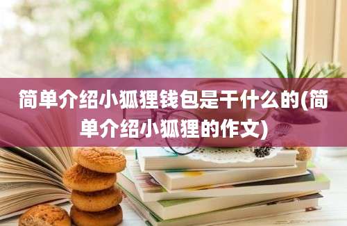 简单介绍小狐狸钱包是干什么的(简单介绍小狐狸的作文)