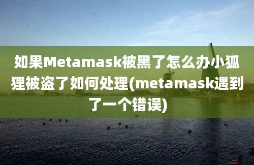 如果Metamask被黑了怎么办小狐狸被盗了如何处理(metamask遇到了一个错误)