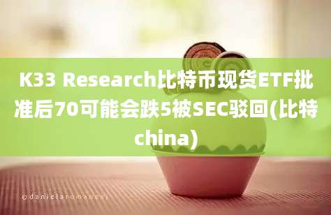 K33 Research比特币现货ETF批准后70可能会跌5被SEC驳回(比特china)