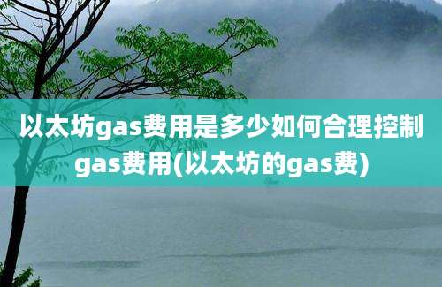 以太坊gas费用是多少如何合理控制gas费用(以太坊的gas费)