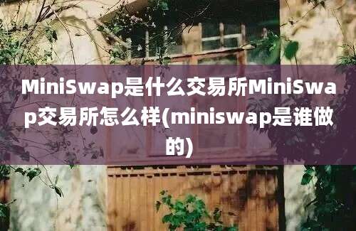 MiniSwap是什么交易所MiniSwap交易所怎么样(miniswap是谁做的)