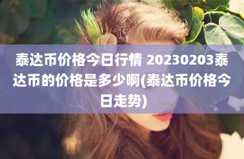 泰达币价格今日行情 20230203泰达币的价格是多少啊(泰达币价格今日走势)