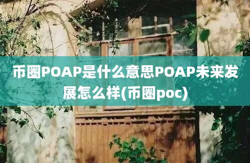 币圈POAP是什么意思POAP未来发展怎么样(币圈poc)