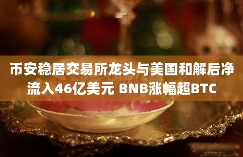 币安稳居交易所龙头与美国和解后净流入46亿美元 BNB涨幅超BTC