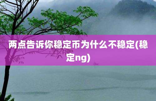 两点告诉你稳定币为什么不稳定(稳定ng)