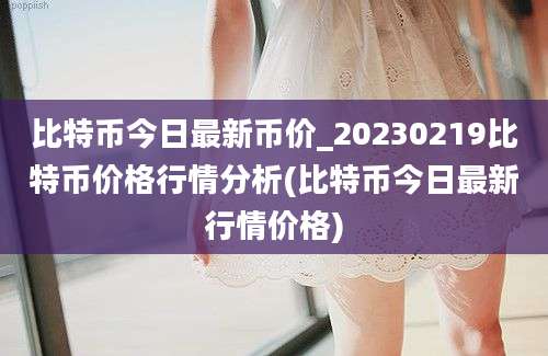 比特币今日最新币价_20230219比特币价格行情分析(比特币今日最新行情价格)