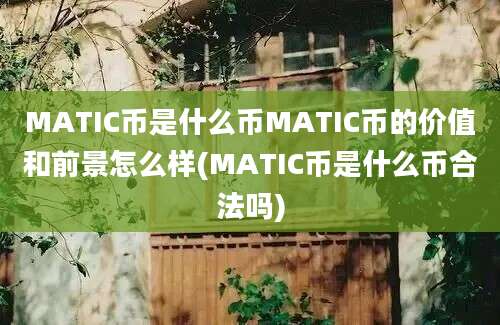 MATIC币是什么币MATIC币的价值和前景怎么样(MATIC币是什么币合法吗)