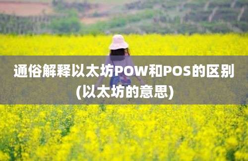 通俗解释以太坊POW和POS的区别(以太坊的意思)