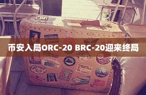 币安入局ORC-20 BRC-20迎来终局