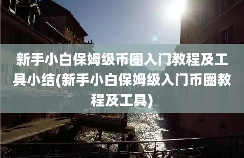 新手小白保姆级币圈入门教程及工具小结(新手小白保姆级入门币圈教程及工具)