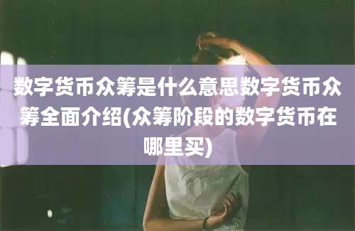 数字货币众筹是什么意思数字货币众筹全面介绍(众筹阶段的数字货币在哪里买)