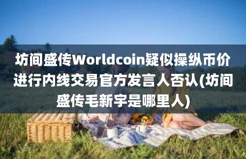 坊间盛传Worldcoin疑似操纵币价进行内线交易官方发言人否认(坊间盛传毛新宇是哪里人)