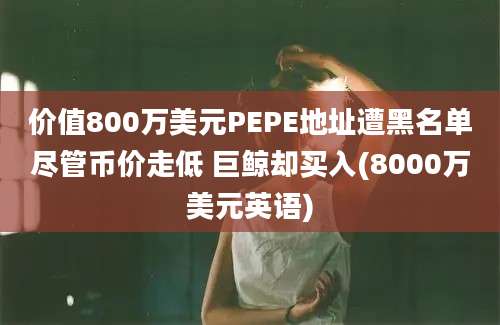 价值800万美元PEPE地址遭黑名单尽管币价走低 巨鲸却买入(8000万美元英语)