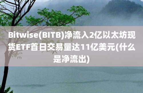 Bitwise(BITB)净流入2亿以太坊现货ETF首日交易量达11亿美元(什么是净流出)