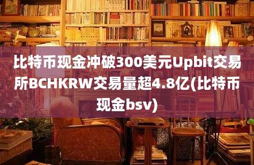 比特币现金冲破300美元Upbit交易所BCHKRW交易量超4.8亿(比特币现金bsv)