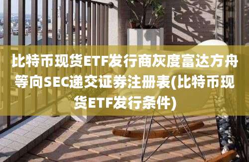 比特币现货ETF发行商灰度富达方舟等向SEC递交证券注册表(比特币现货ETF发行条件)