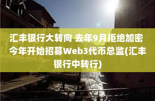 汇丰银行大转向 去年9月拒绝加密 今年开始招募Web3代币总监(汇丰银行中转行)