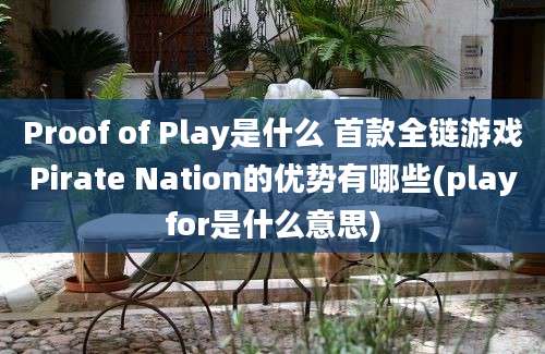 Proof of Play是什么 首款全链游戏Pirate Nation的优势有哪些(playfor是什么意思)