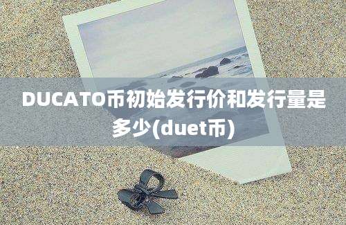 DUCATO币初始发行价和发行量是多少(duet币)