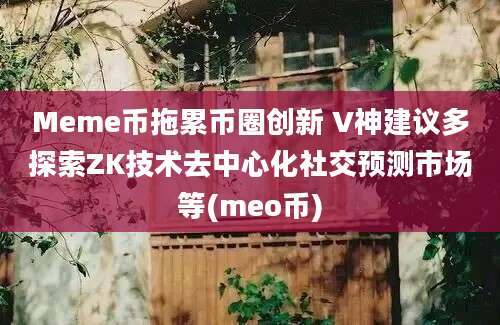 Meme币拖累币圈创新 V神建议多探索ZK技术去中心化社交预测市场等(meo币)