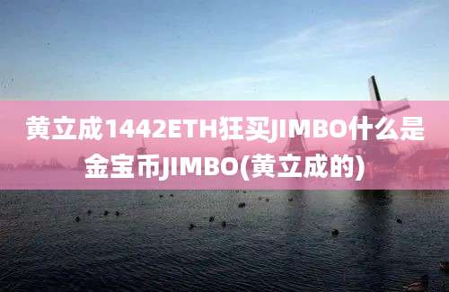 黄立成1442ETH狂买JIMBO什么是金宝币JIMBO(黄立成的)