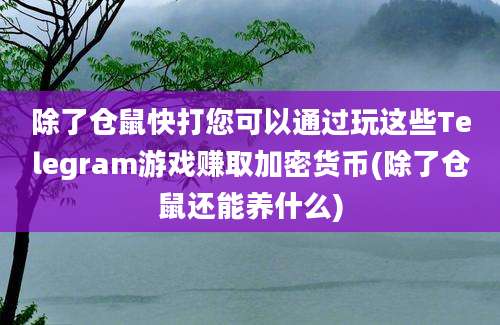 除了仓鼠快打您可以通过玩这些Telegram游戏赚取加密货币(除了仓鼠还能养什么)