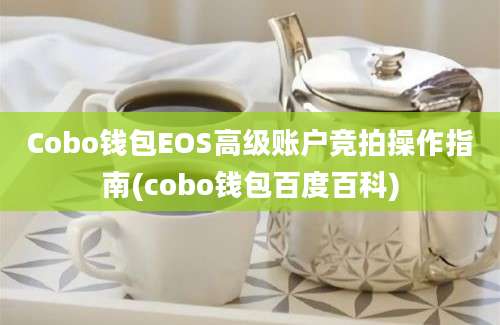 Cobo钱包EOS高级账户竞拍操作指南(cobo钱包百度百科)