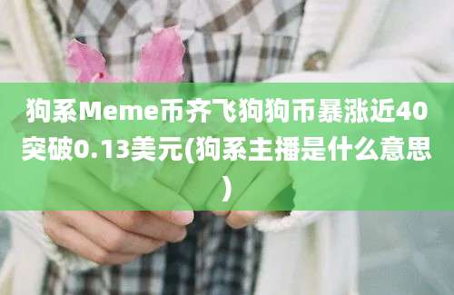 狗系Meme币齐飞狗狗币暴涨近40突破0.13美元(狗系主播是什么意思)